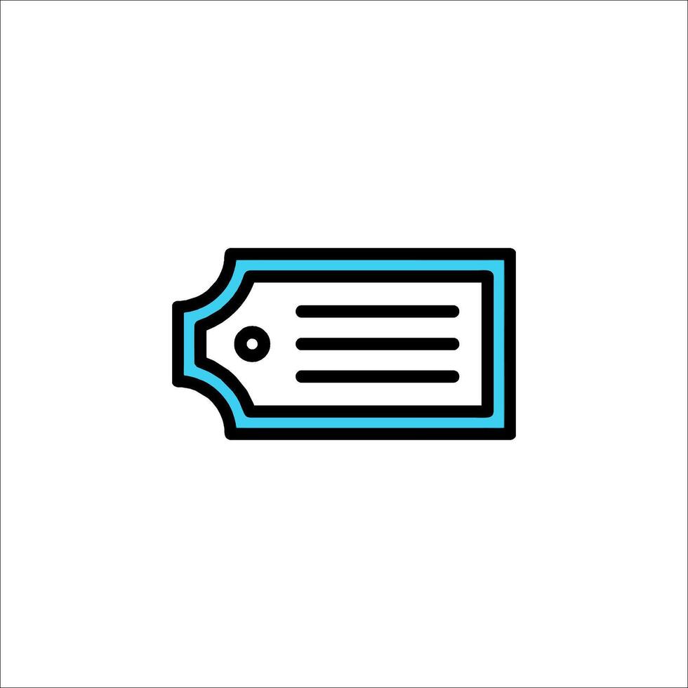 A blue and black price tag icon vector