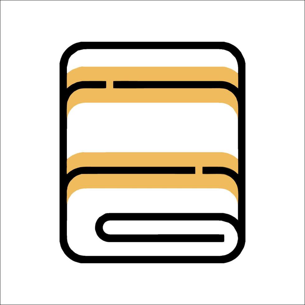 A book icon with a yellow stripe vector