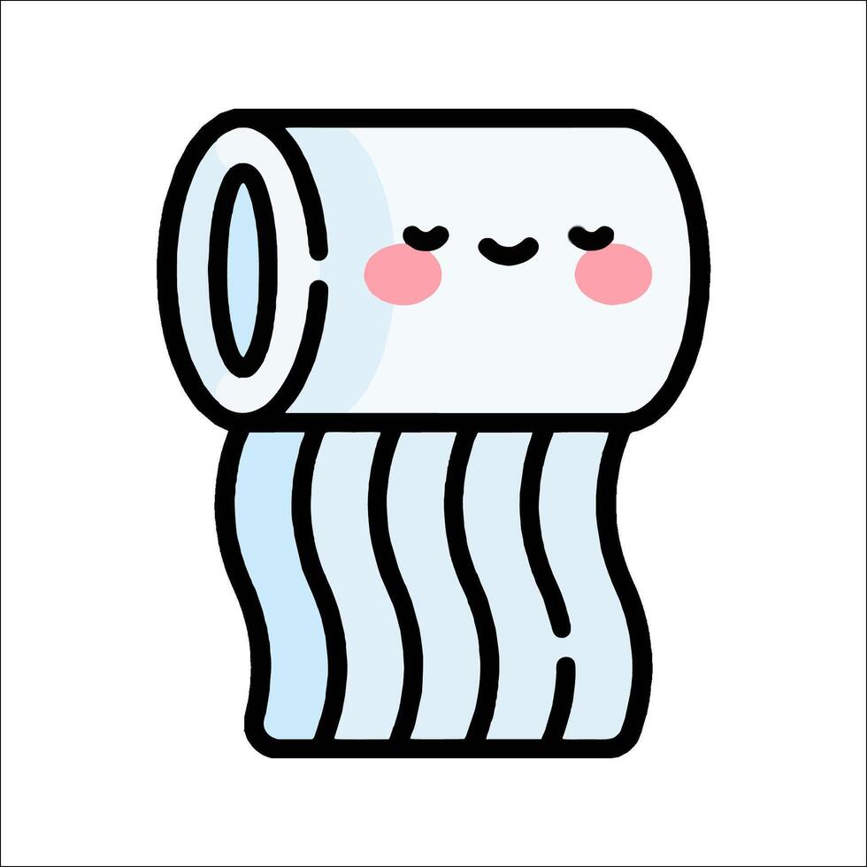 A cartoon toilet paper roll with eyes and a smile vector