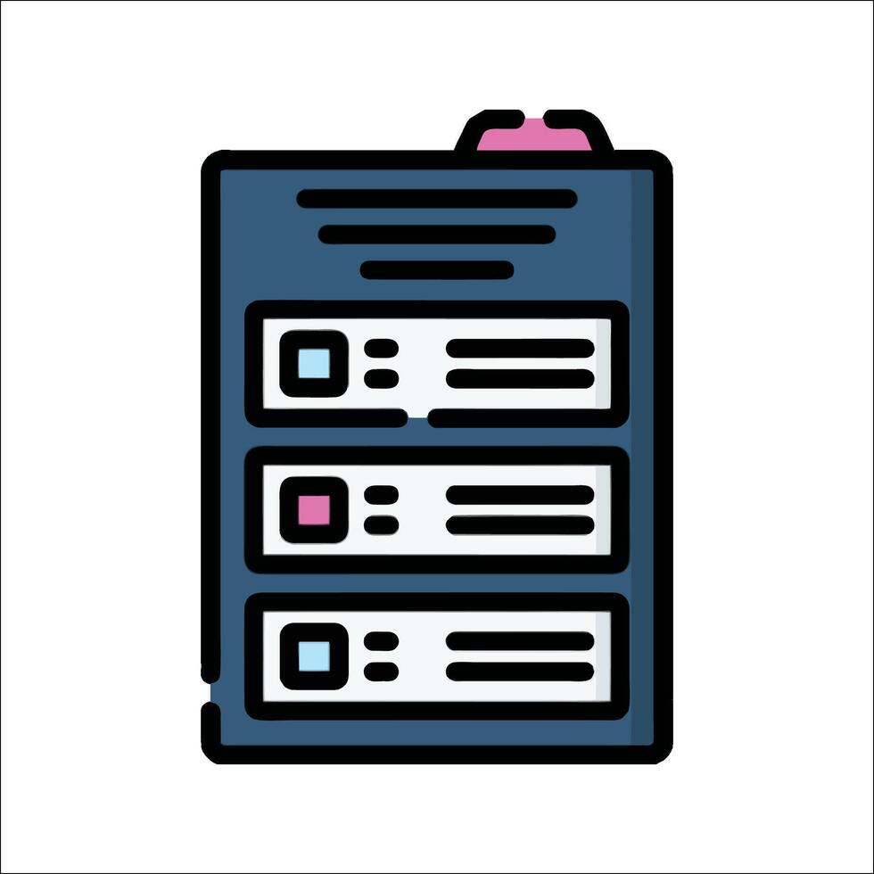 A server with three rows of data vector