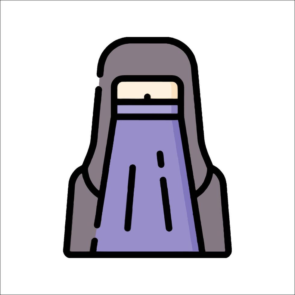A woman in a purple dress with a veil vector