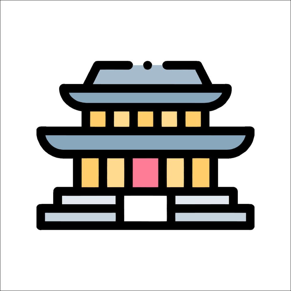 Chinese pagoda icon illustration vector