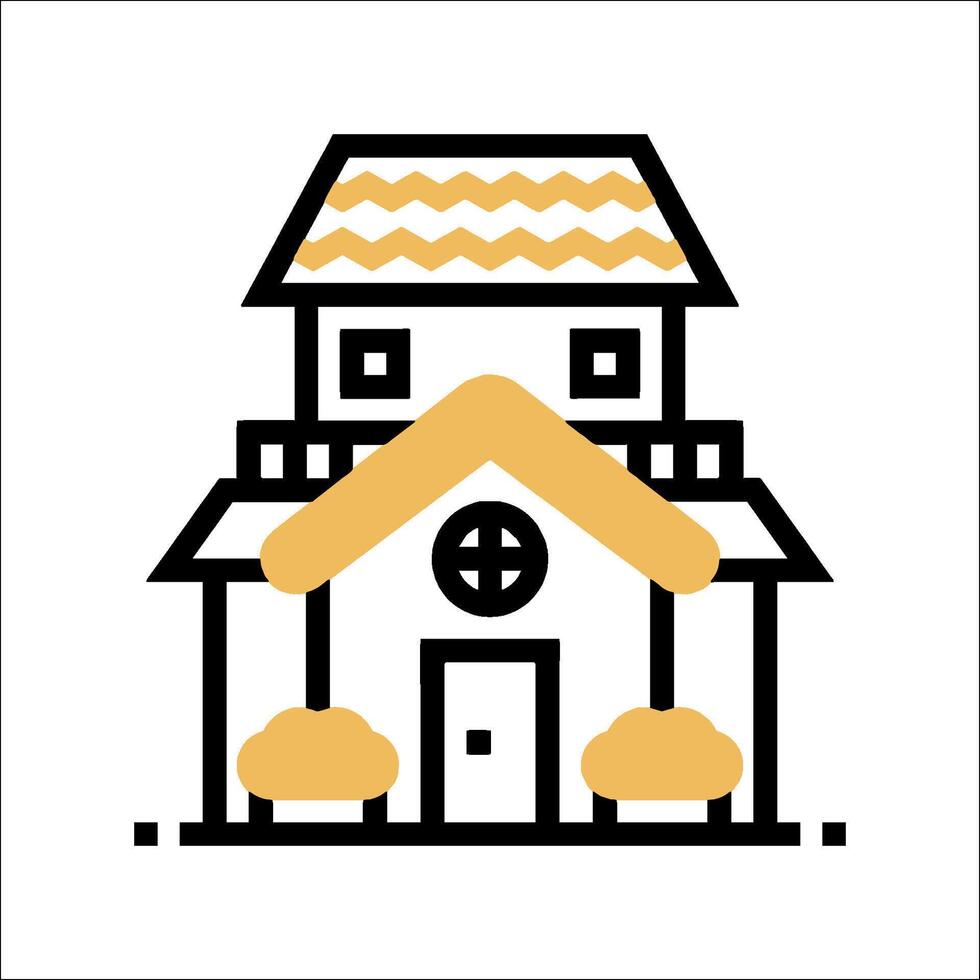 A house with a roof and a window vector