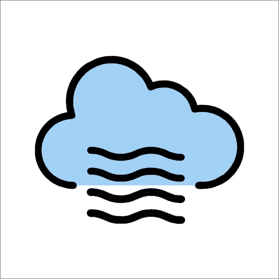 A cloud with waves and a wave icon vector