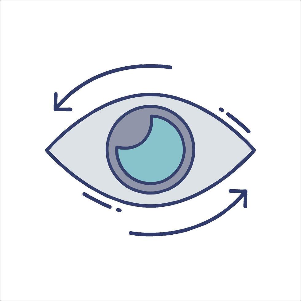 An eye icon with arrows pointing to it vector