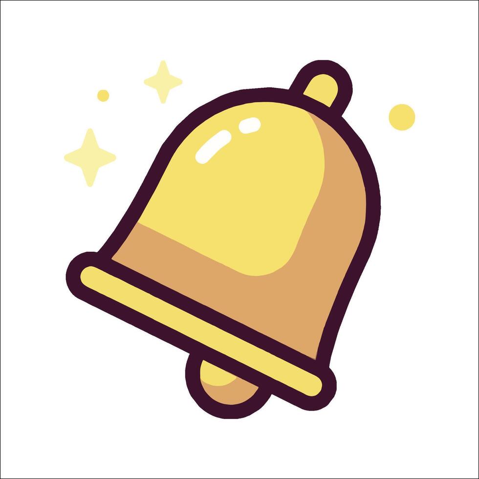 A yellow bell icon on a white background vector