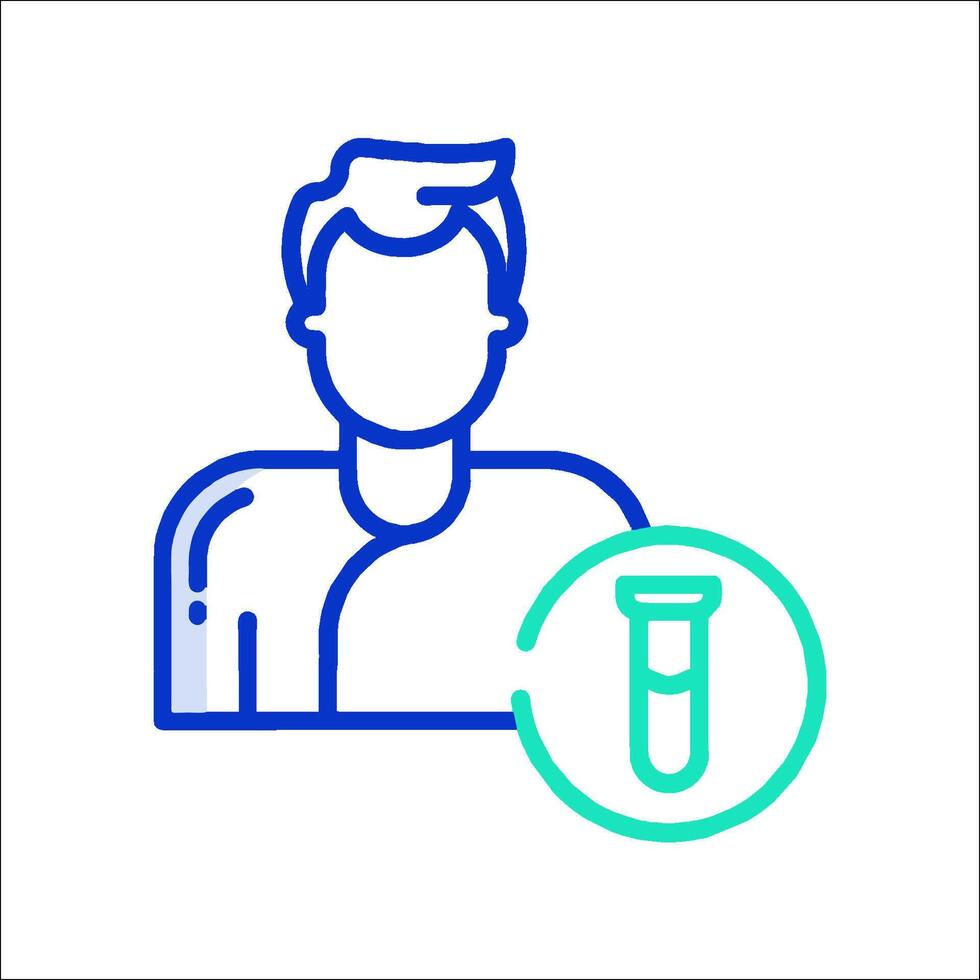 A man with a test tube in his hand vector