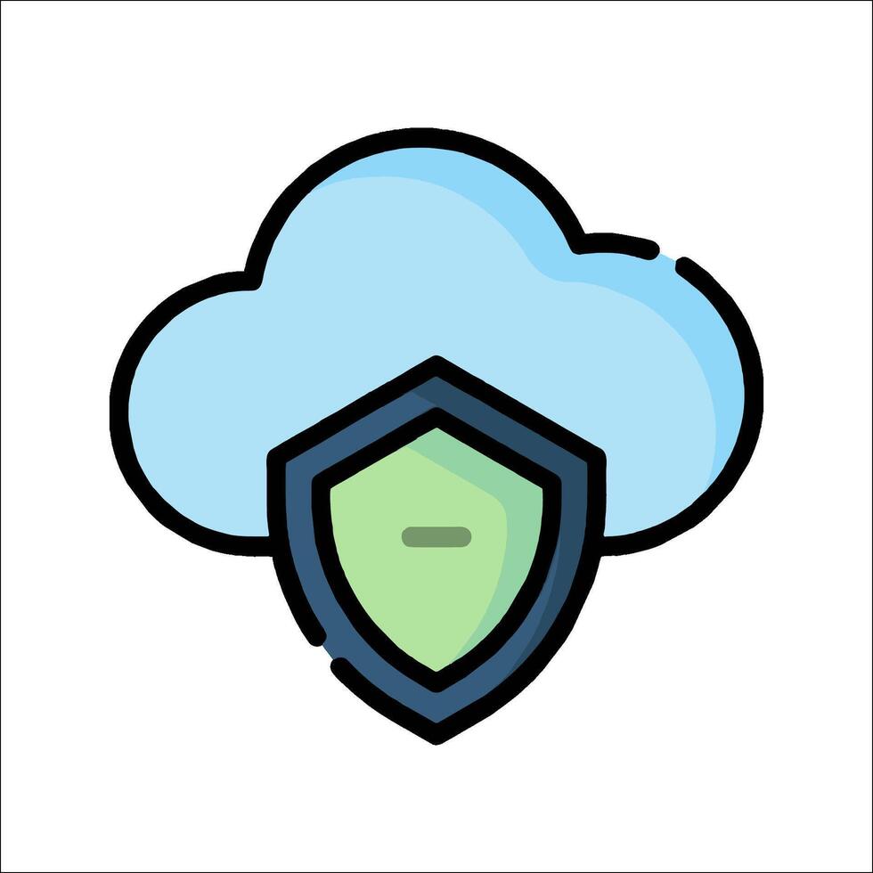 Cloud security icon illustration vector