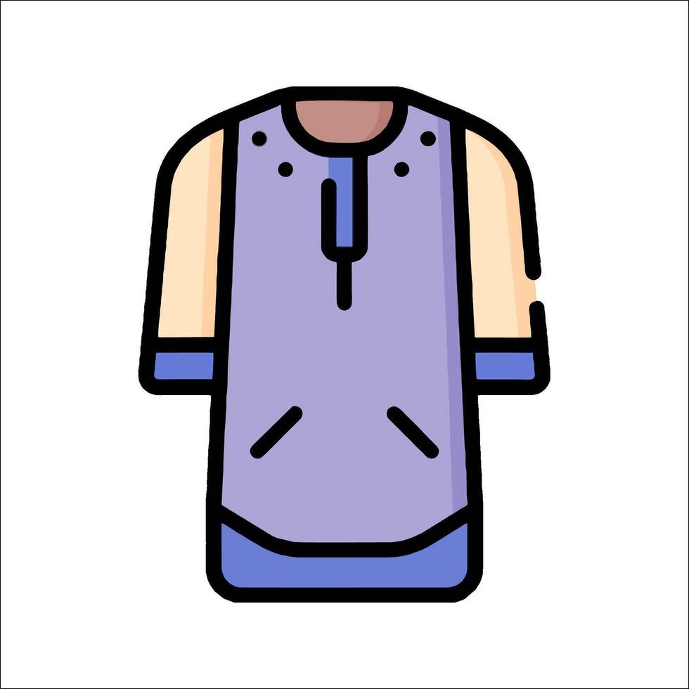 A purple shirt with a blue collar and a blue vest vector