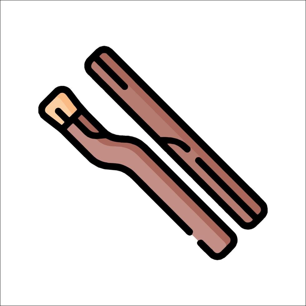 A pair of wooden sticks on a white background vector