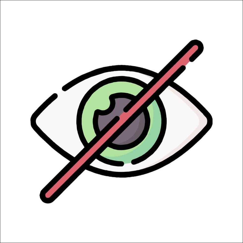 No eye contact icon illustration vector