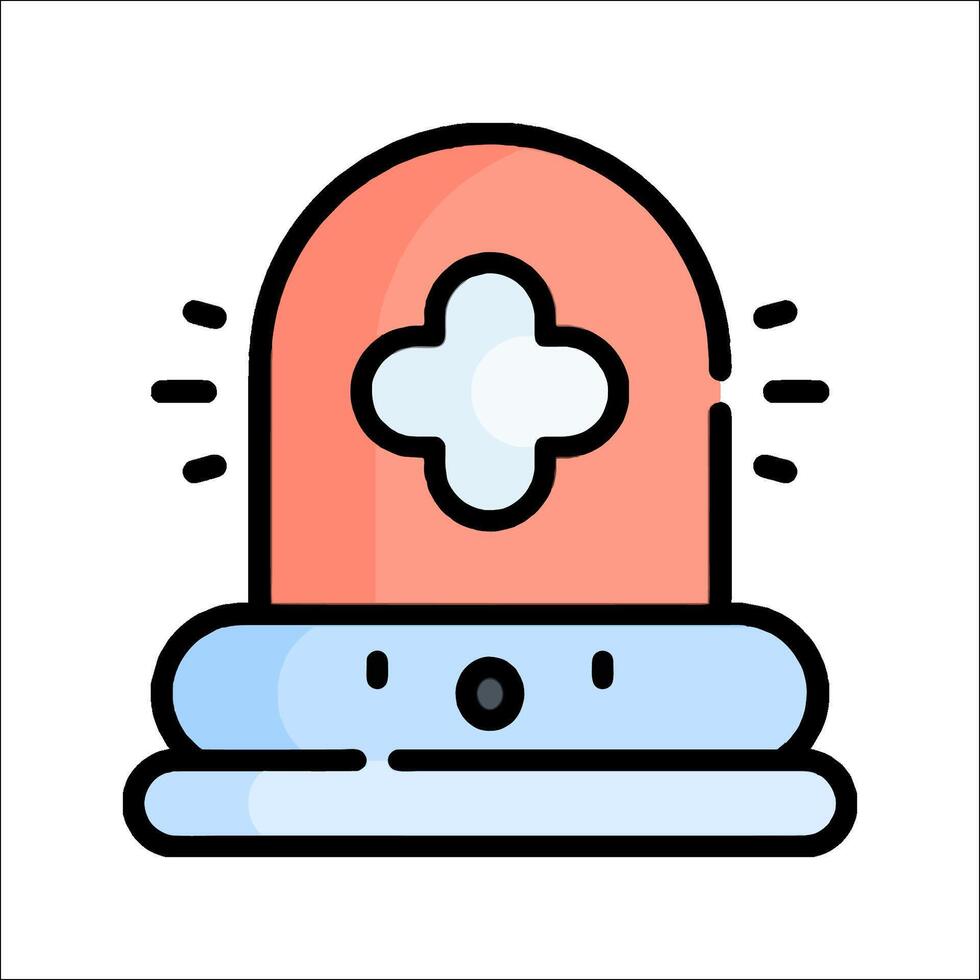 A red and blue alarm clock icon vector