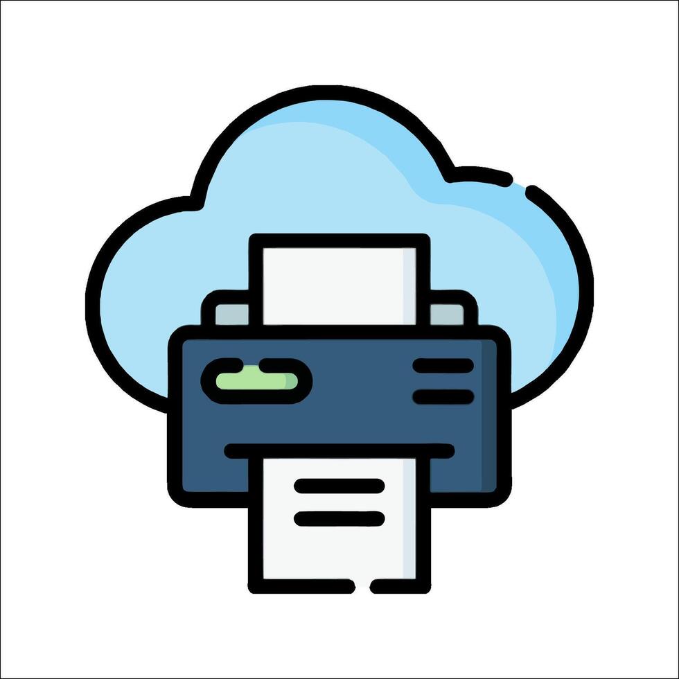 A printer with a cloud icon on it vector