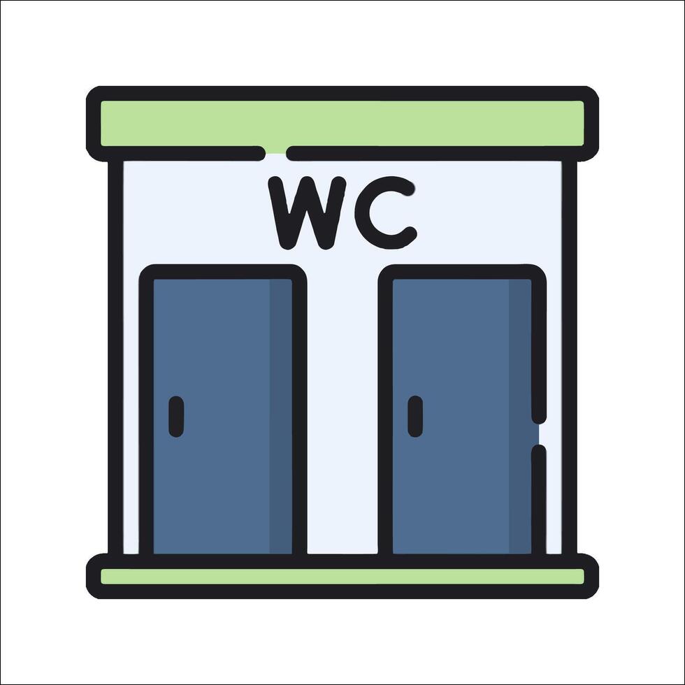 Wc sign icon, bathroom, toilet, toilet sign illustration vector