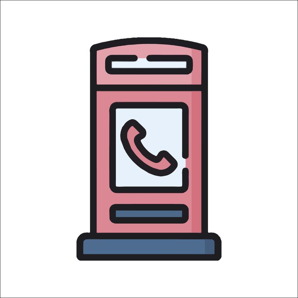 A phone booth icon on a white background vector