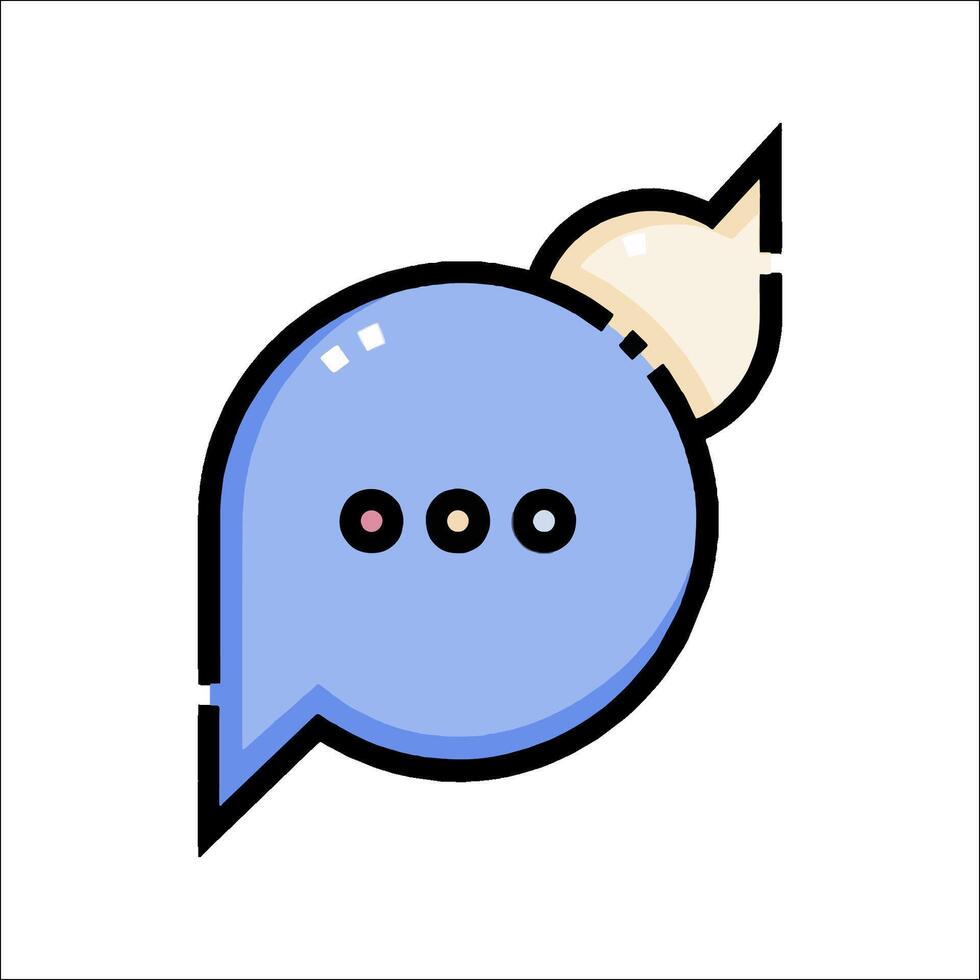 A blue speech bubble with a speech bubble coming out of it vector