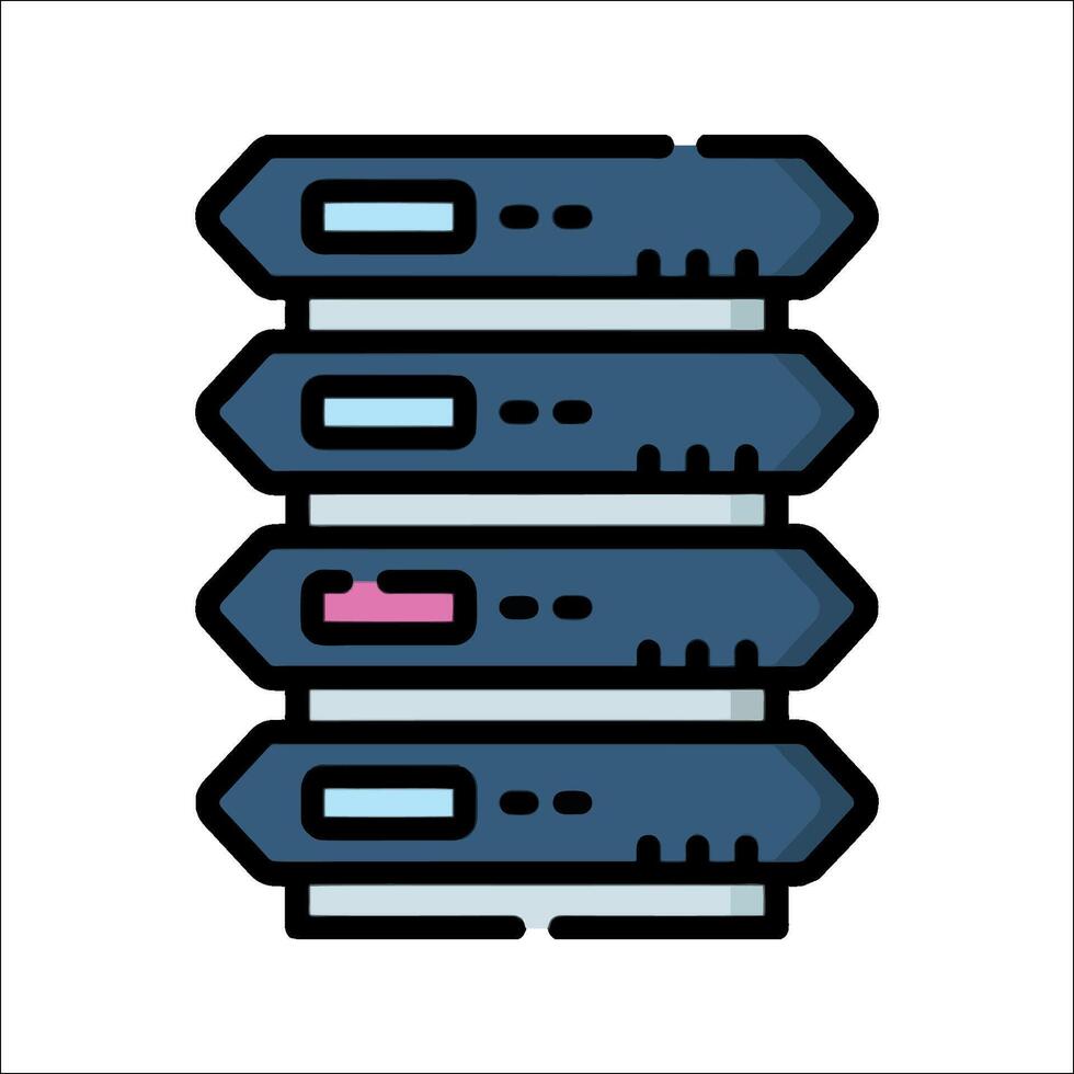 un apilar de servidores con un azul antecedentes vector