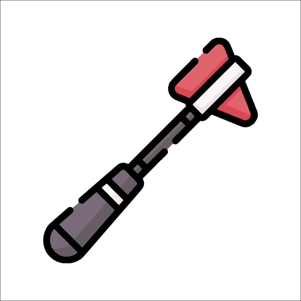 A red and black hammer with a red tip vector