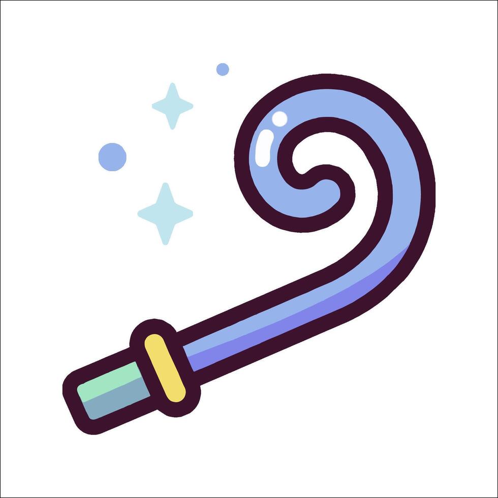 A wand with a blue handle and a star on it vector