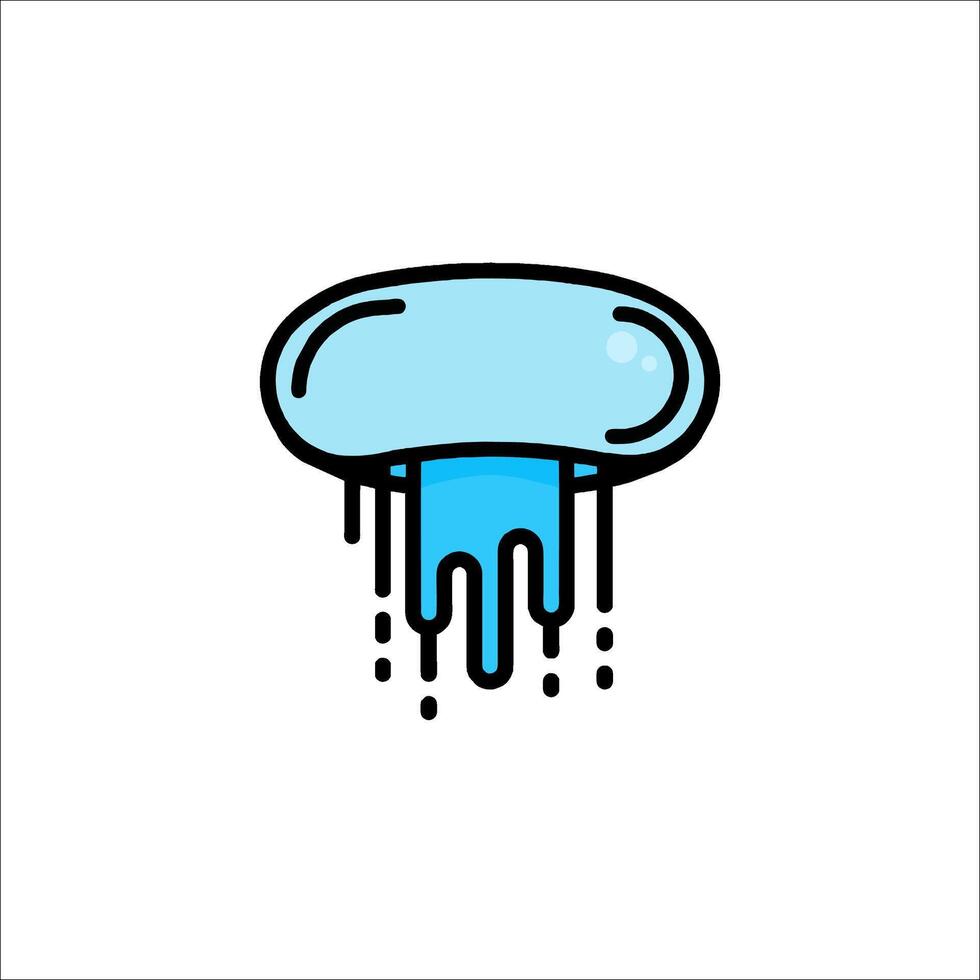 A blue jellyfish with dripping liquid on it vector