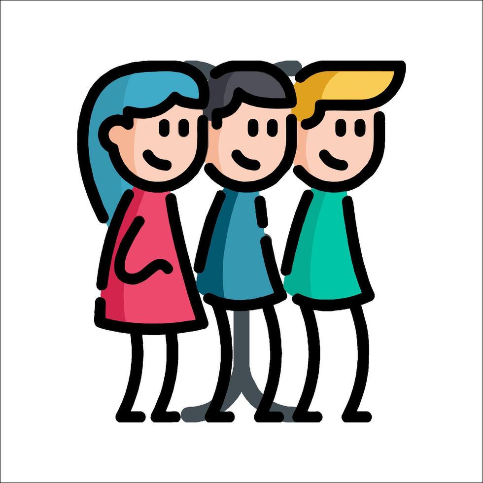 Three people standing next to a sign that says free wifi vector