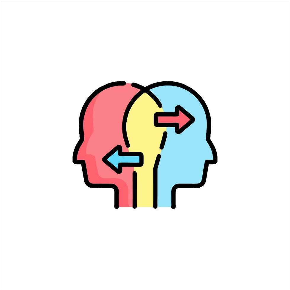 Two people with different colored heads vector