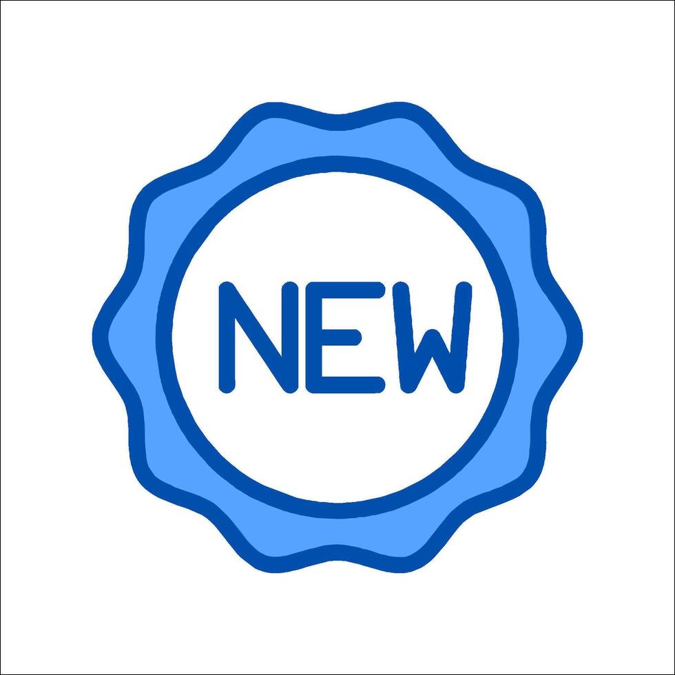 A blue new seal with the word new in it vector