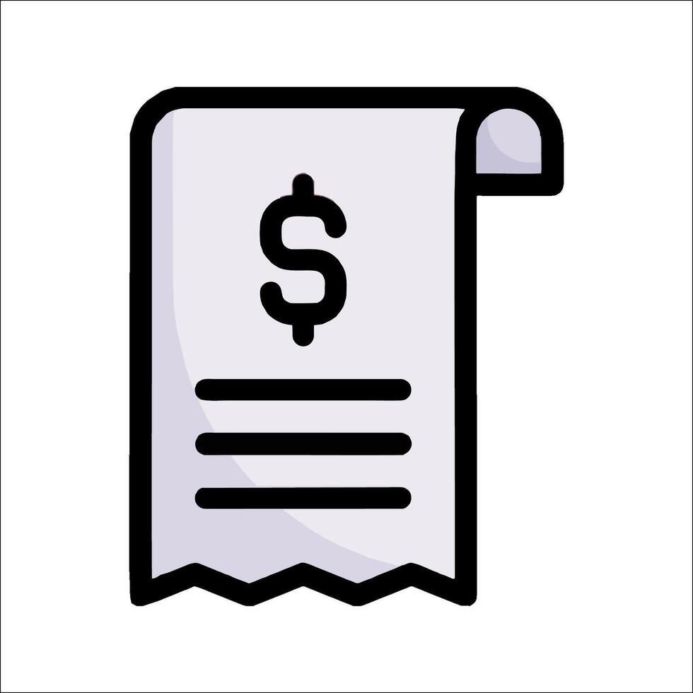 A receipt with a dollar sign on it vector