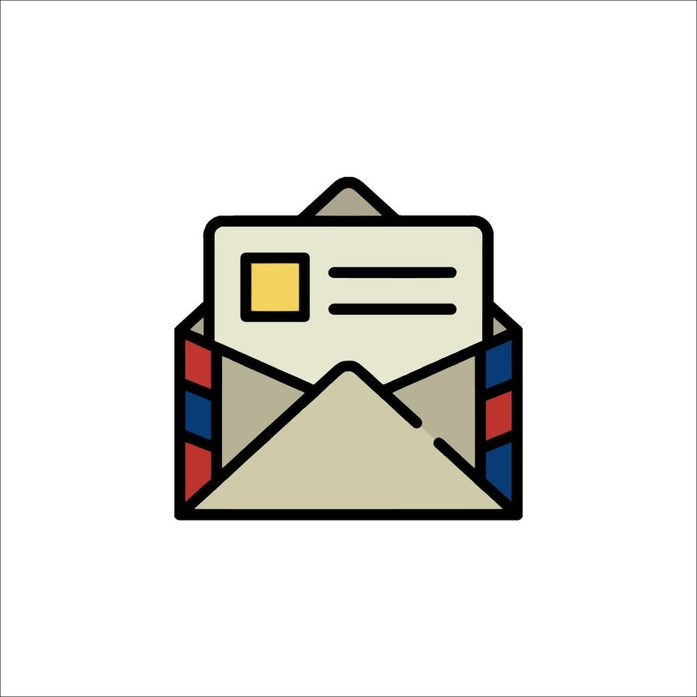 An envelope with a letter inside on a white background vector