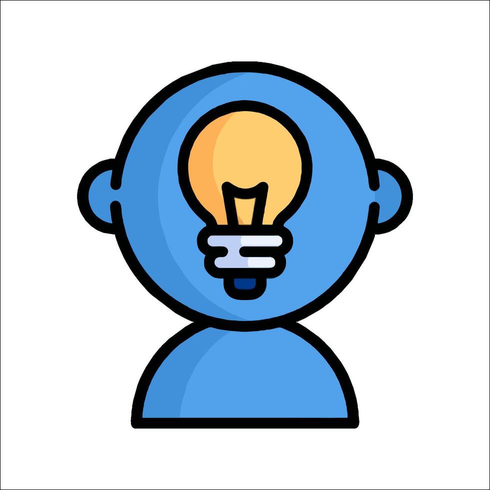 A person with a light bulb on their head vector