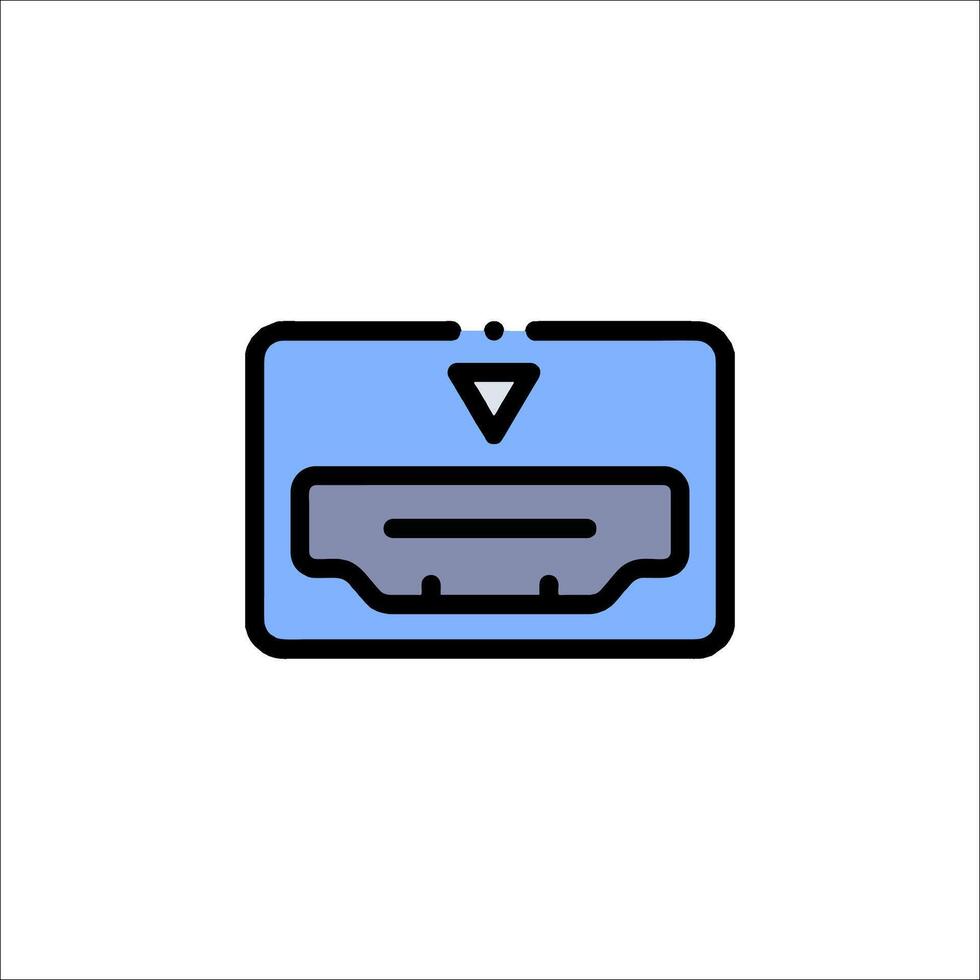 A blue and gray icon of a computer vector