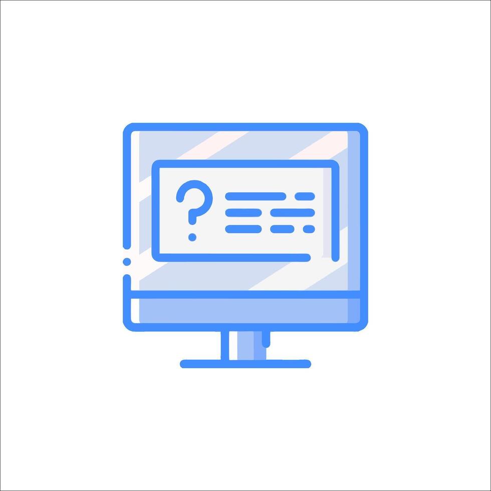 A computer monitor with a question mark on it vector