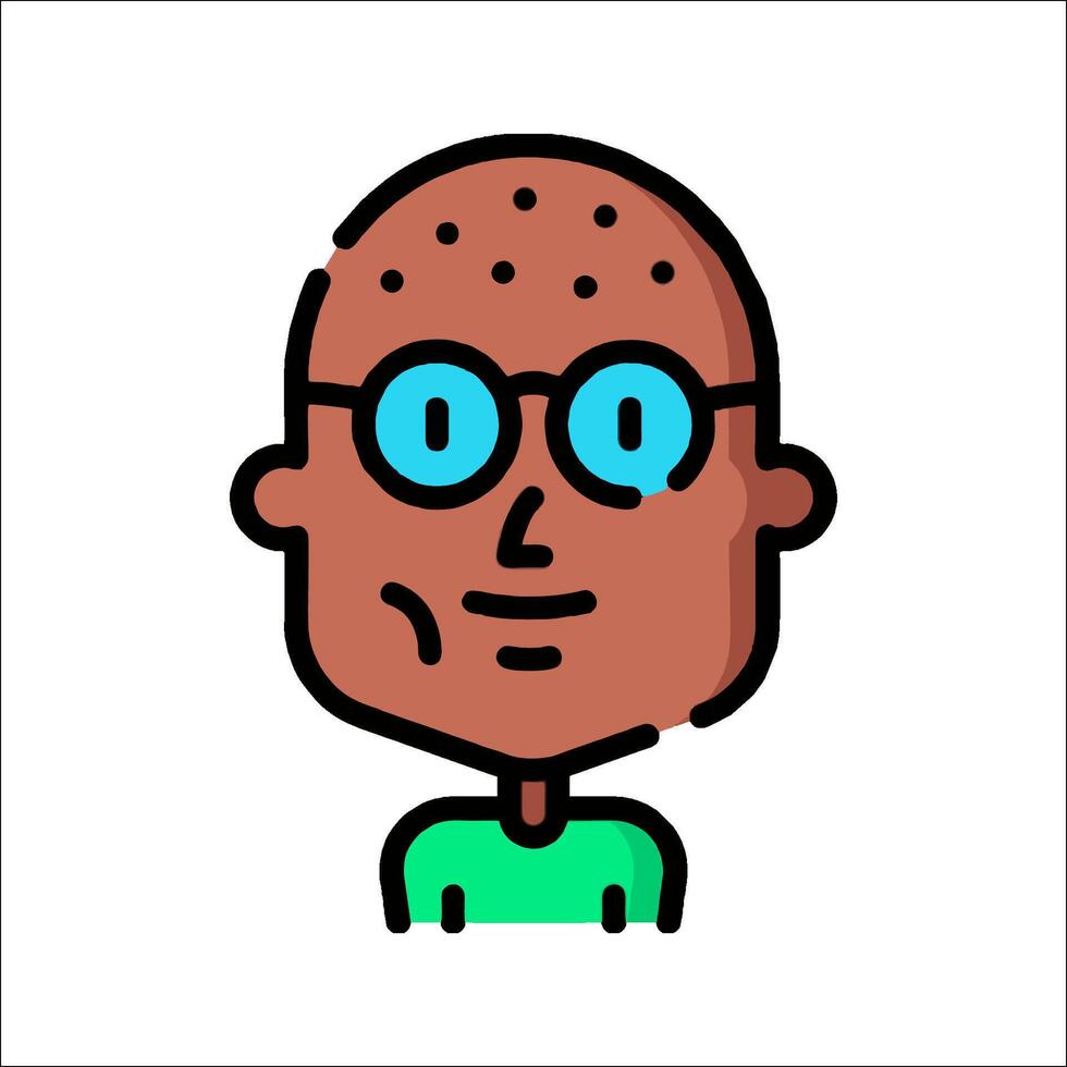 A cartoon man with glasses and a bald head vector
