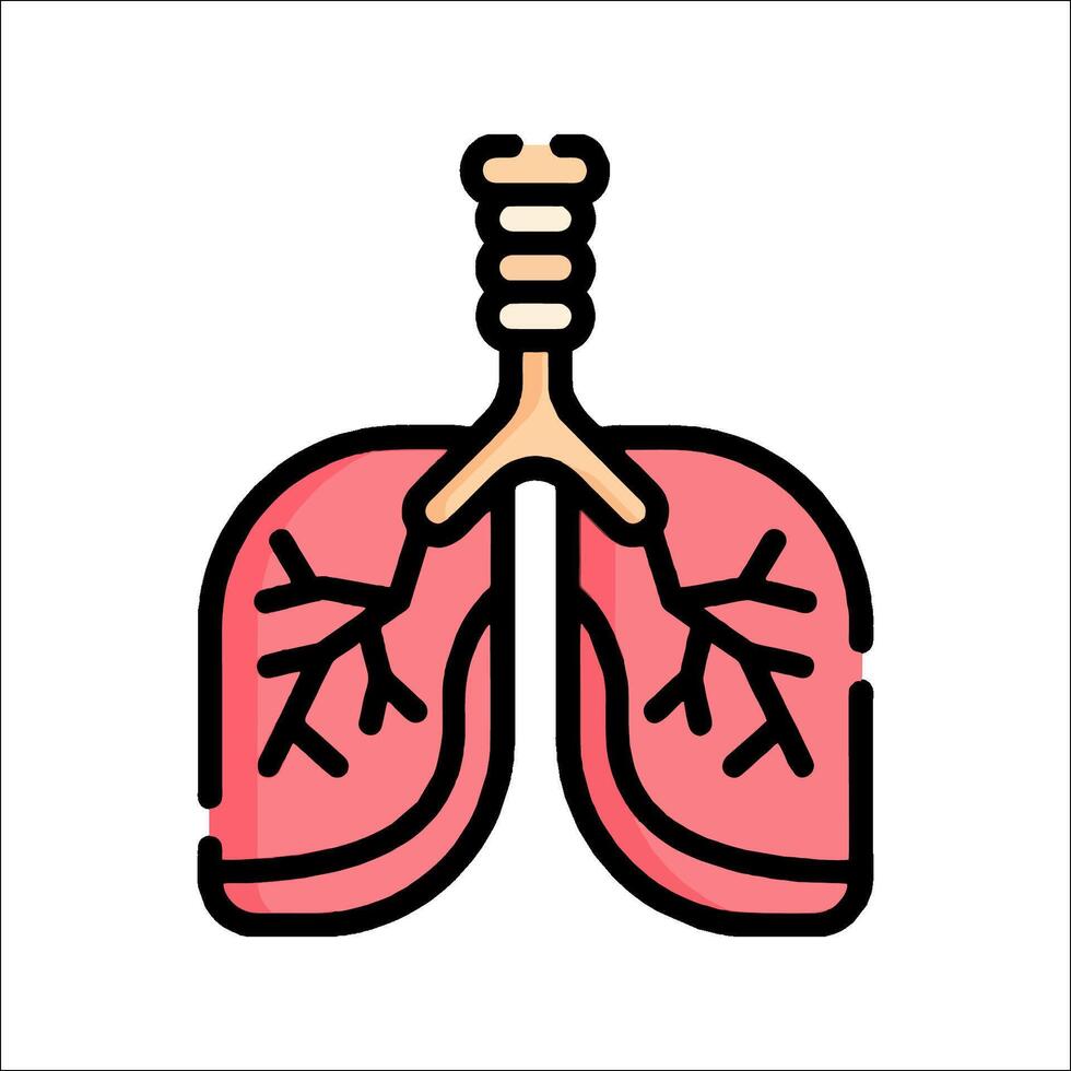 Lungs icon, illustration vector