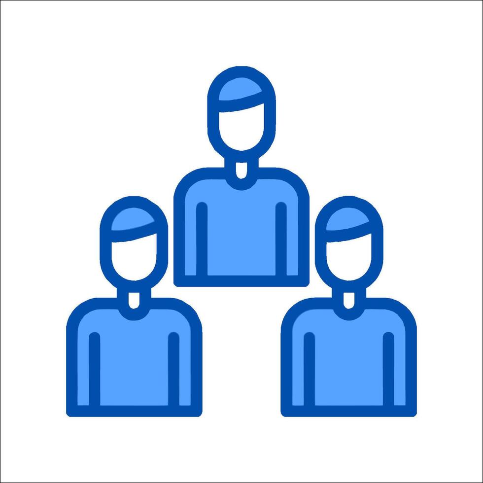 A group of people in blue and white vector