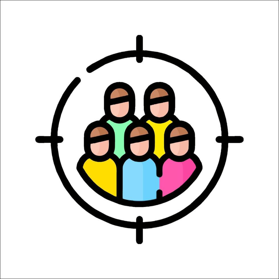 People in a circle with a target icon vector