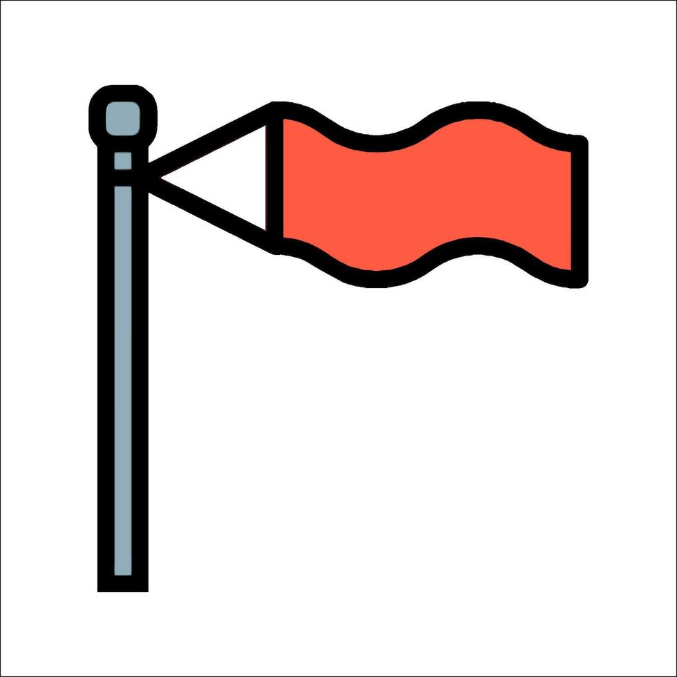 A red flag with a white background vector