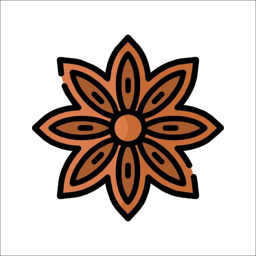 A flower icon in brown and black vector