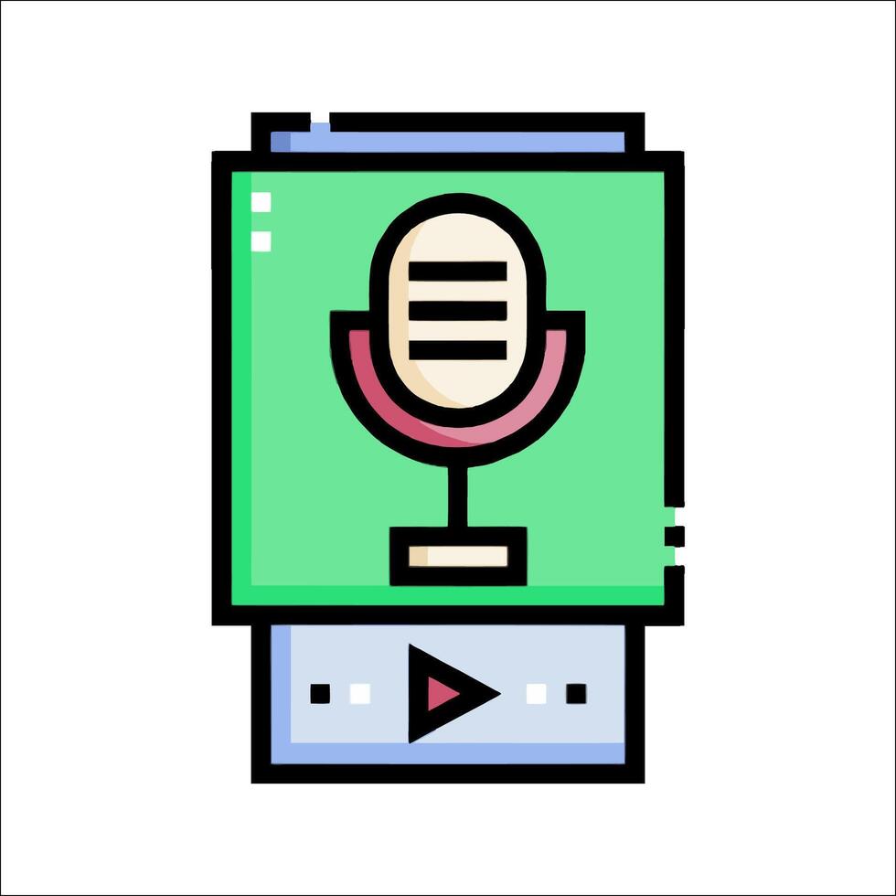 A microphone and a player icon vector