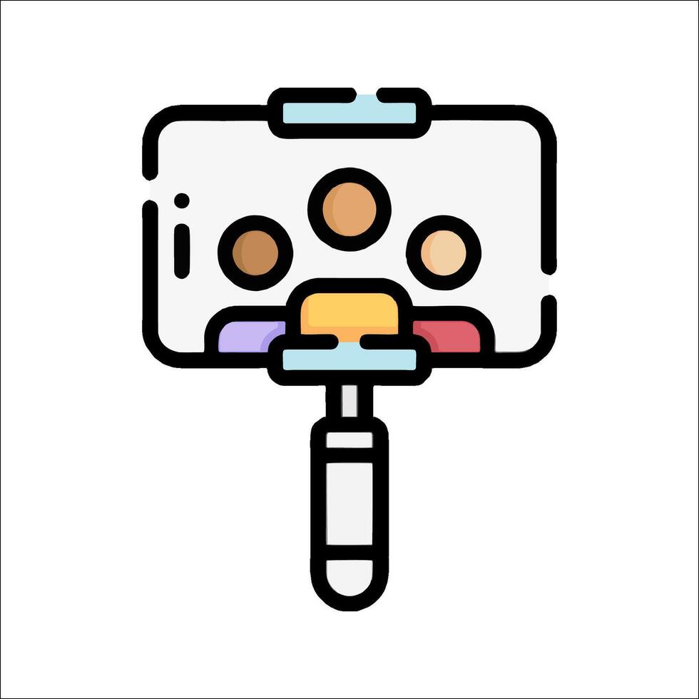 A phone with a camera on it and people in the background vector