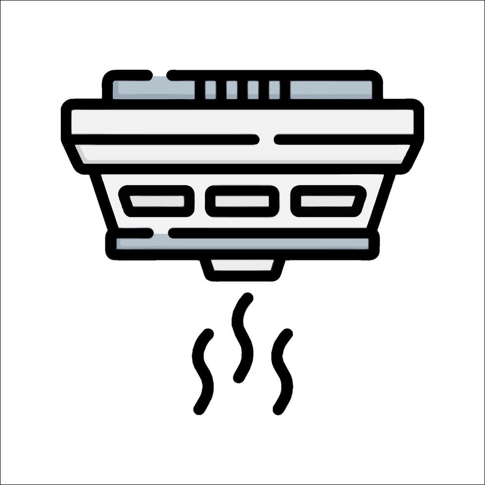 A black and white illustration of a smoke detector vector