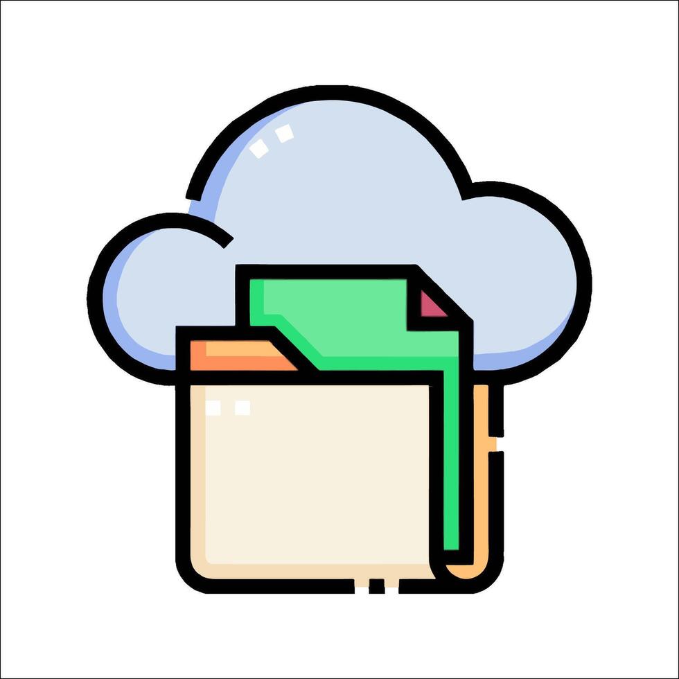 Cloud folder icon illustration vector