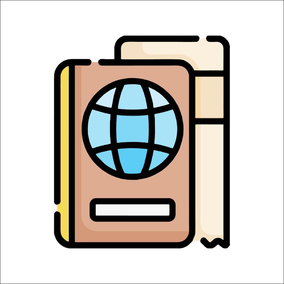 Book and globe icon illustration vector