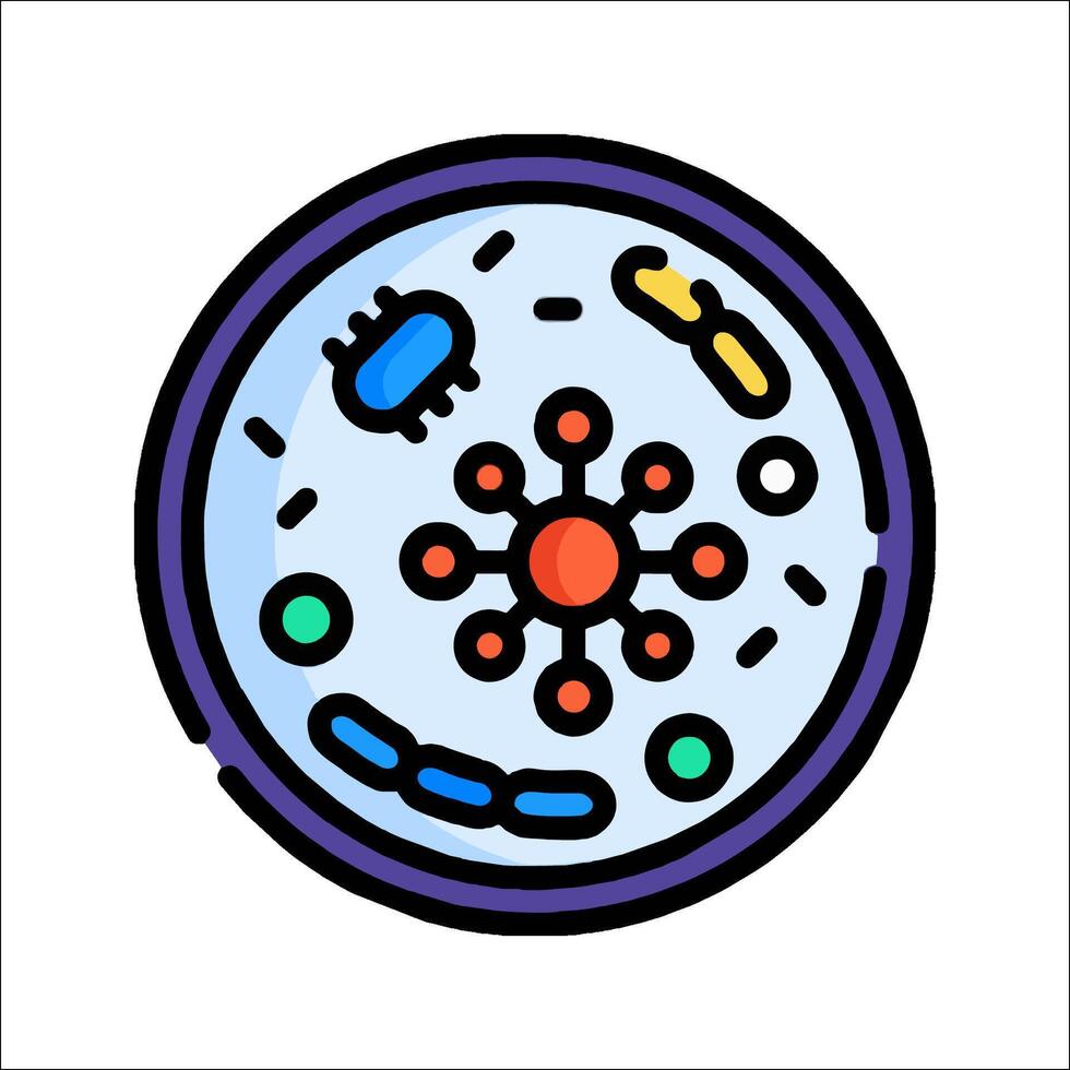 A cell with a blue and red color vector