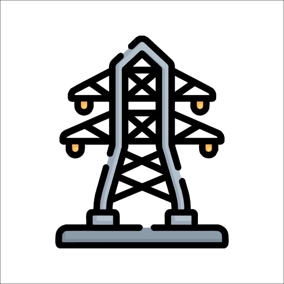 Electricity tower icon illustration vector
