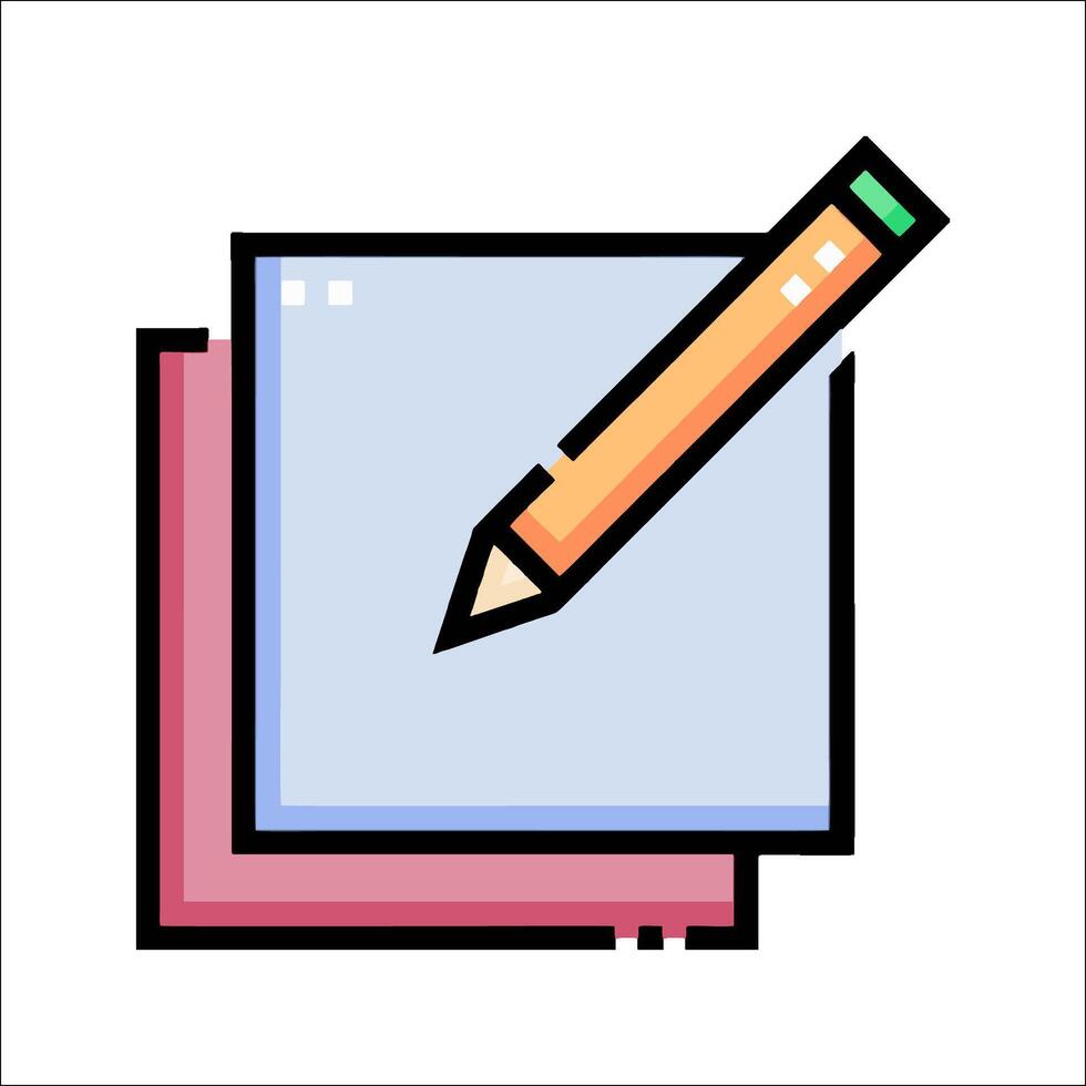 A pencil and a piece of paper are next to each other vector