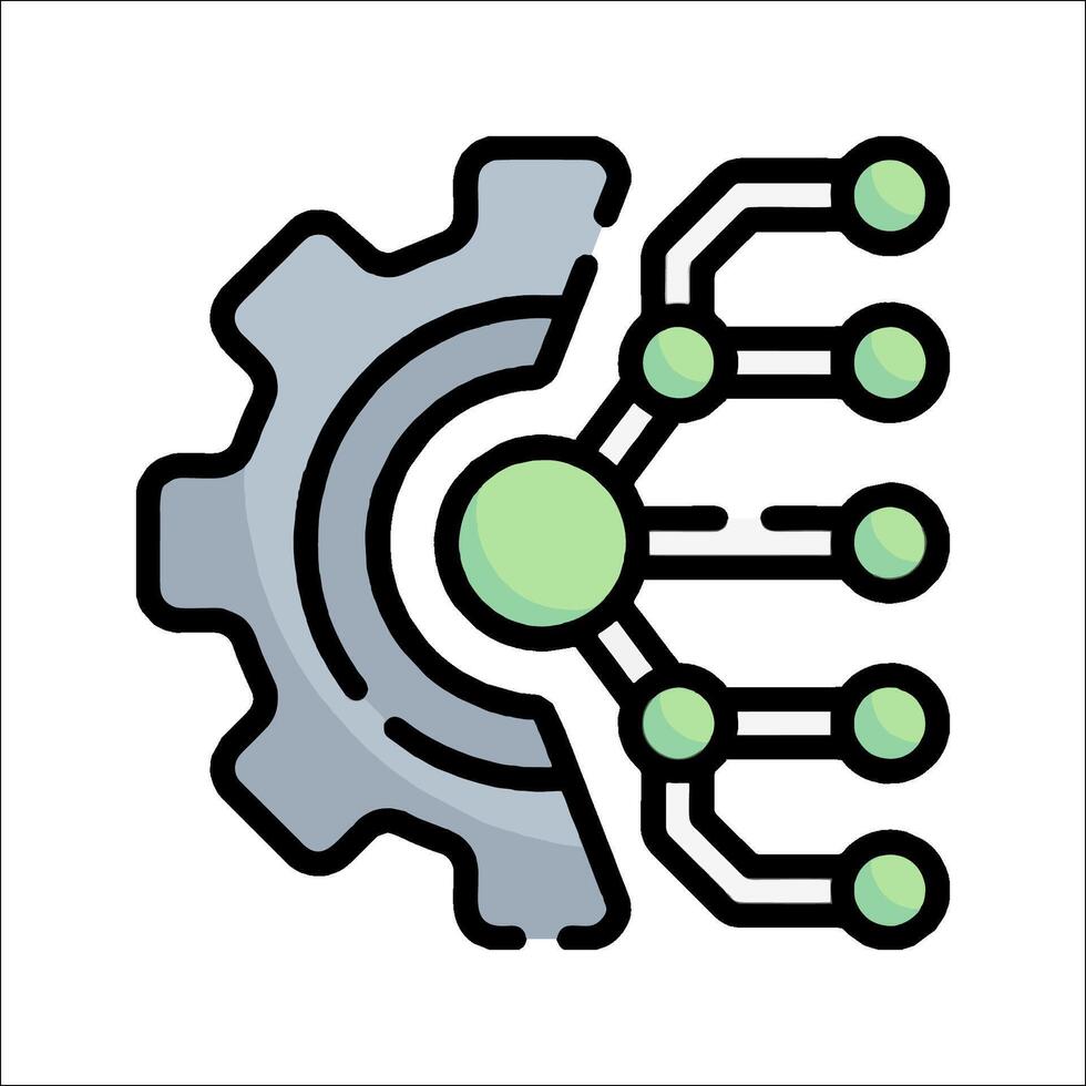 A gear wheel with a circuit board inside vector
