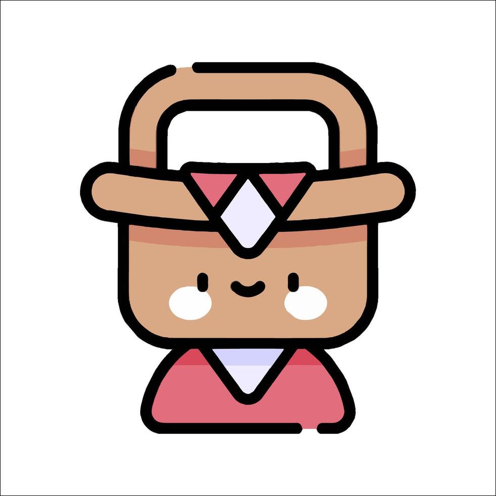 A cartoon character wearing a hat and a pink dress vector