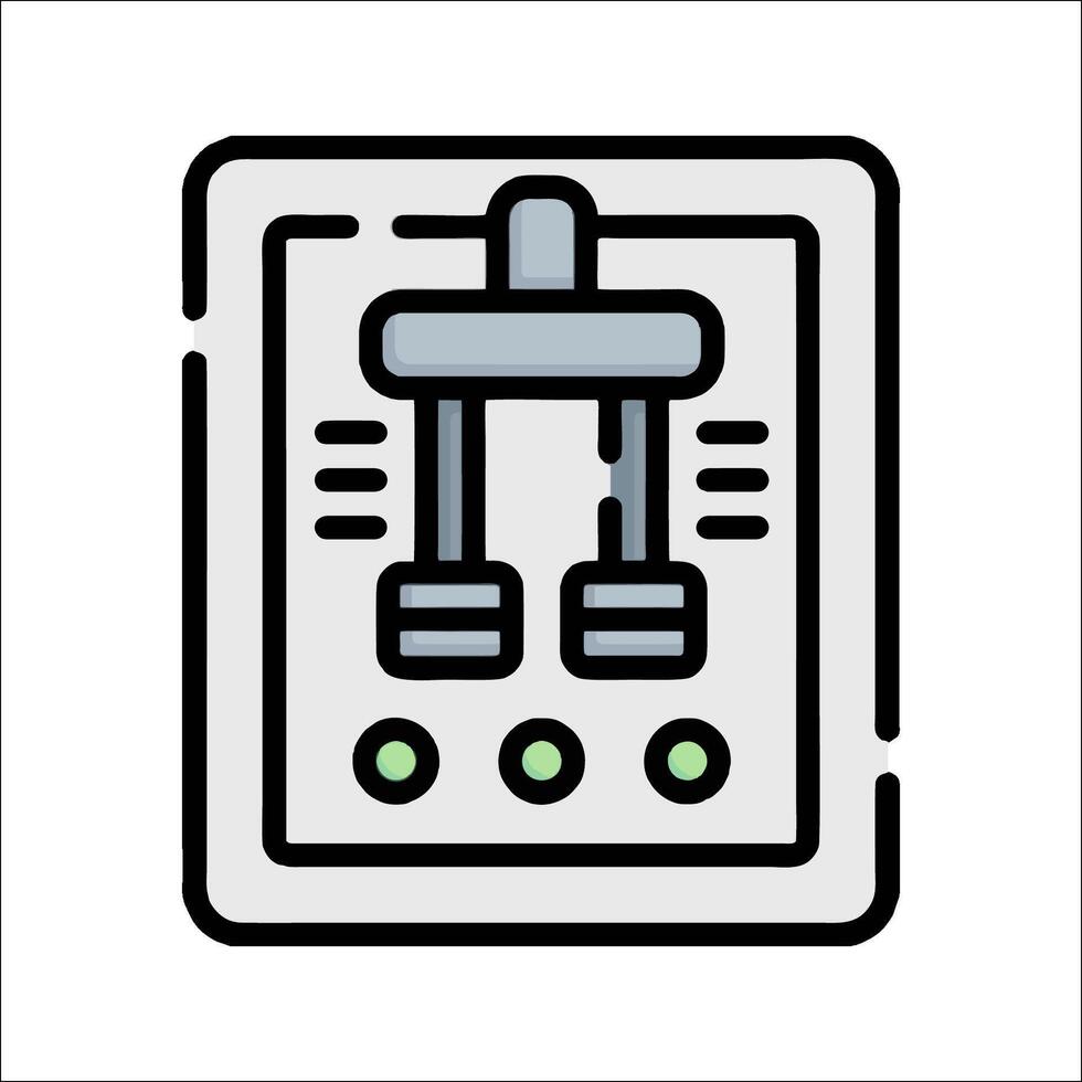 A black and white icon of a switch vector