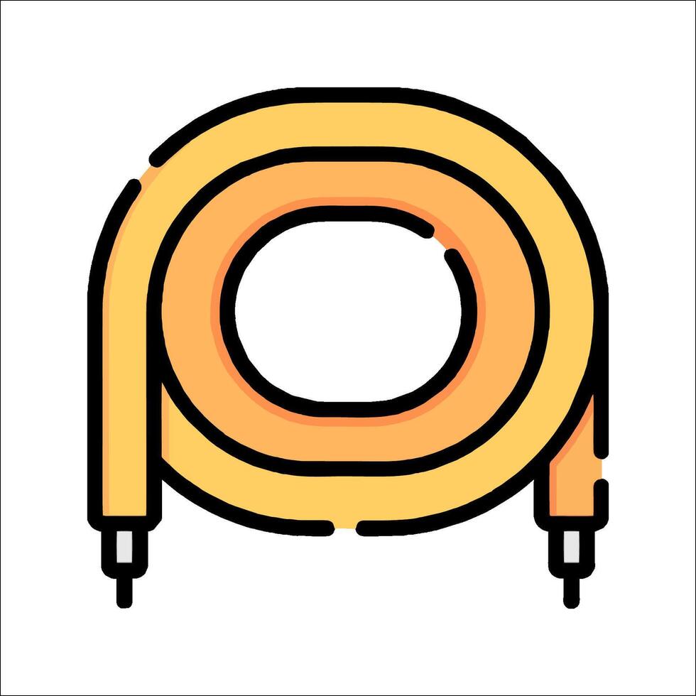A yellow and orange cord with a loop on it vector
